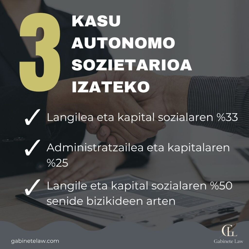 Autonomo sozietario izateko baldintzak: administratzailea bazara eta kapital sozialaren %25 baduzu, alta eman behar duzu.