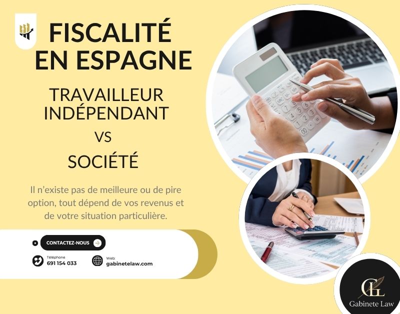 Fiscalité en Espagne comparaison entre travailleur indépendant et société SL équivalent SARL selon revenus et situation